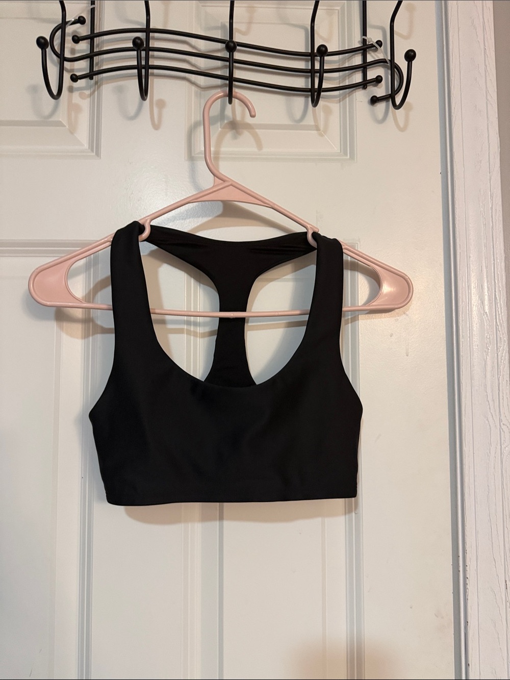Alo Yoga Black Racerback Longline Sports Bra Removable Pads Size XS